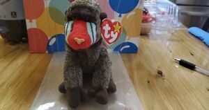 Ty Brown Plush Monkey with Red Heart